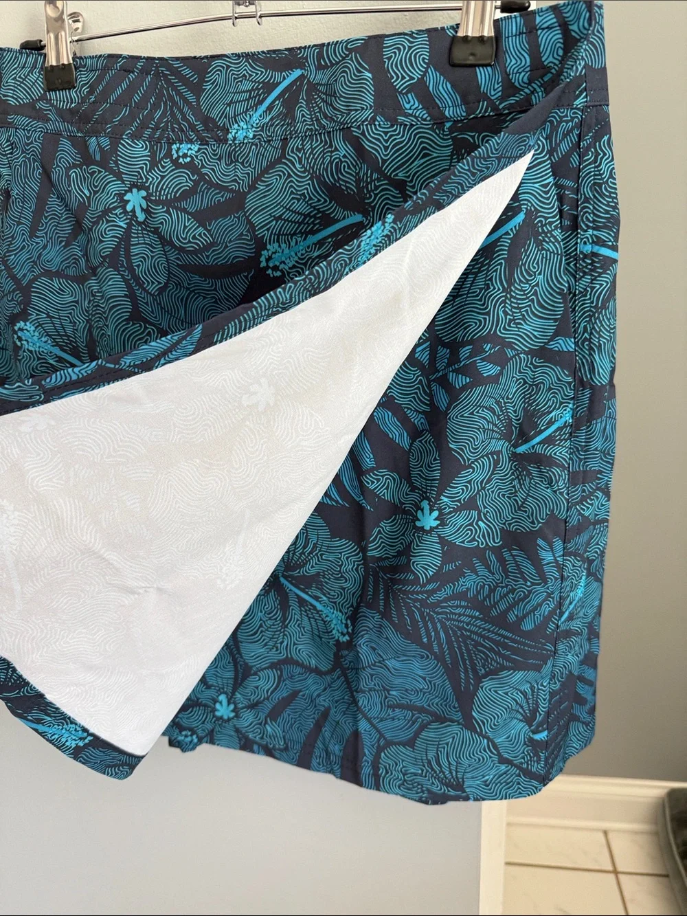 Ripskirt Hawaii Navy and Turquoise Tropical Swim Skirt
